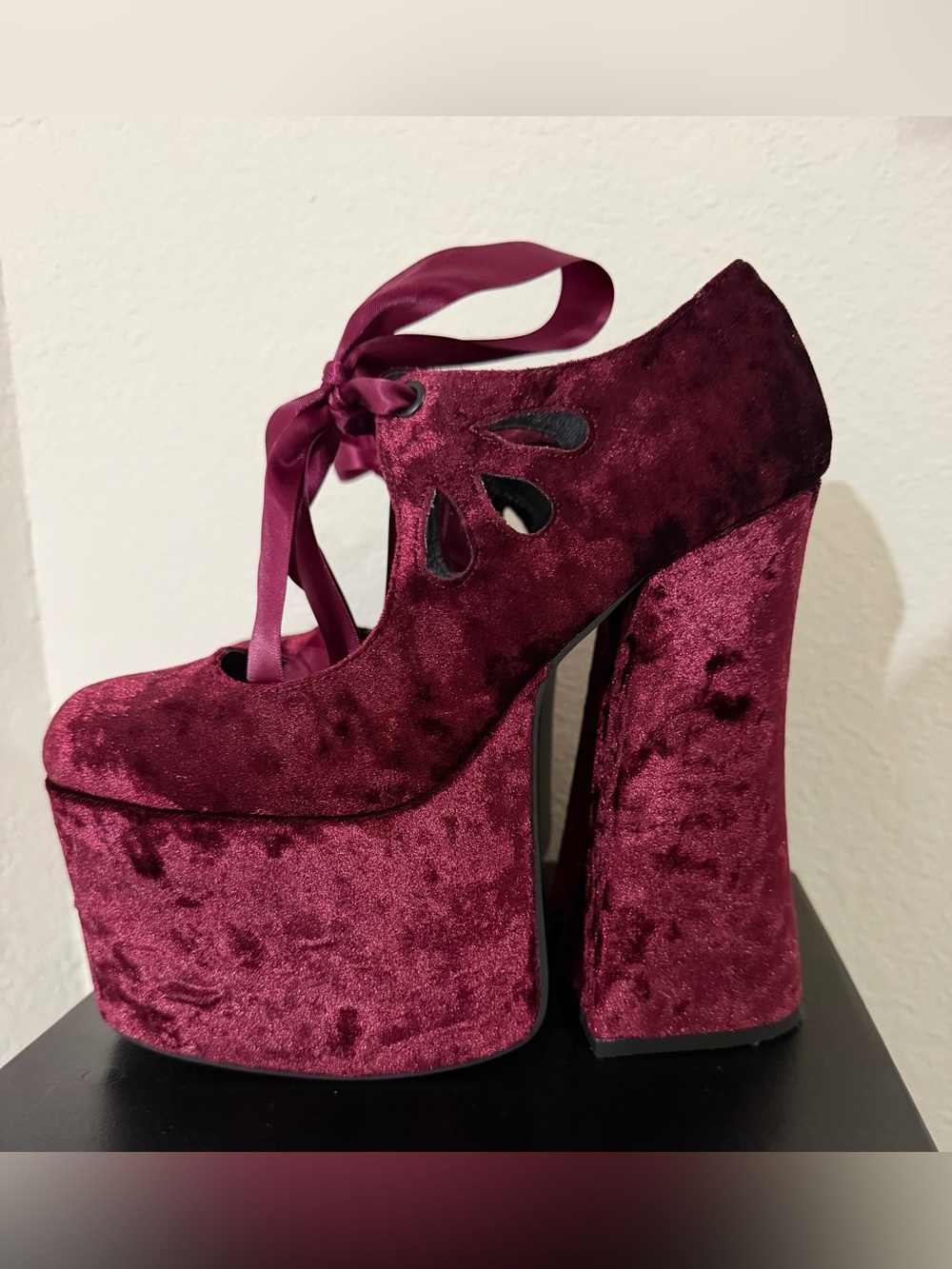 Dolls Kill Widow Velvet Platforms